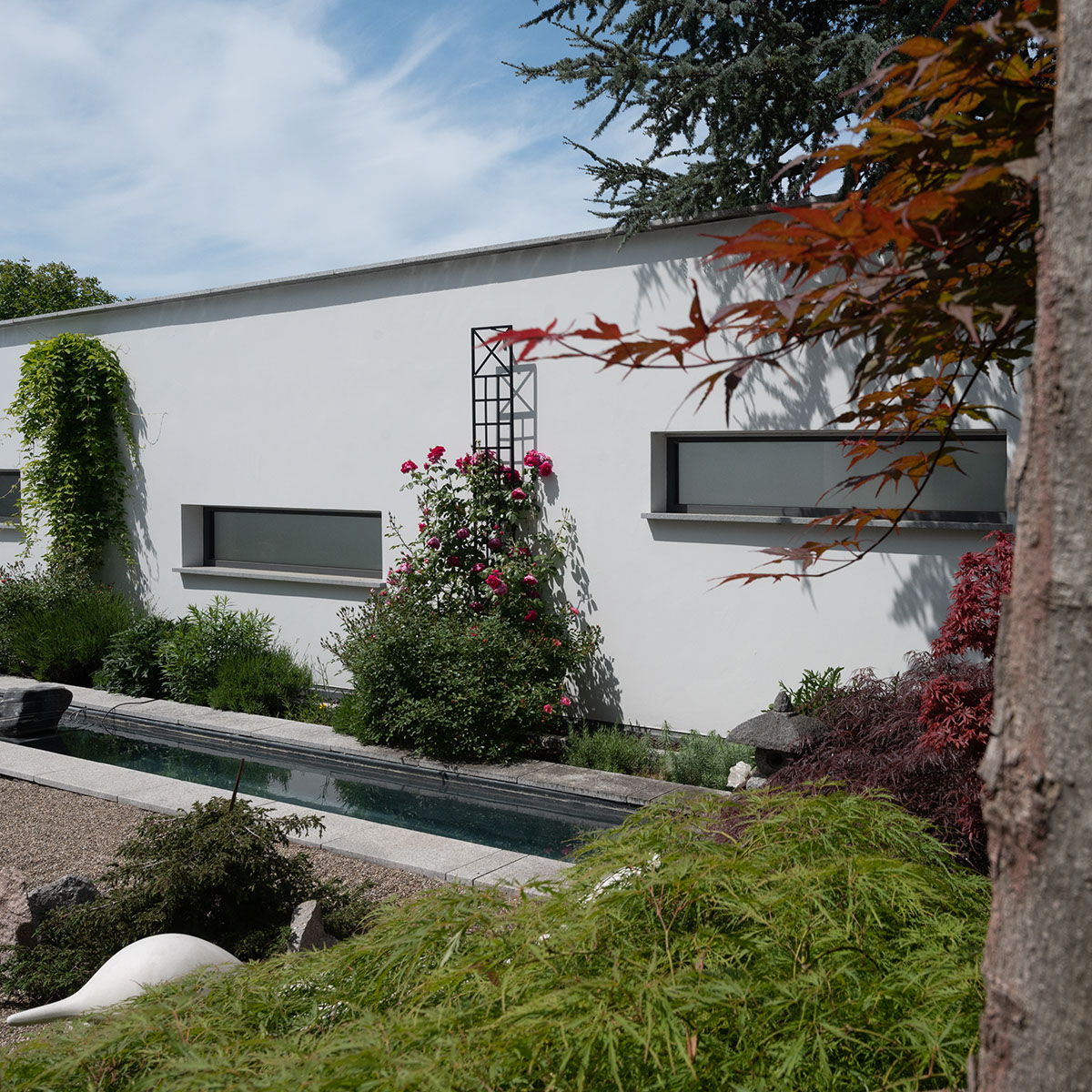 Held Architekt Lörrach Außenanlagen Villa Rheinfelden Lärmschutzwand